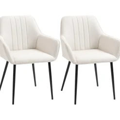 Pack de 2 sillas de comedor Ali Homcom blanco 81x59,5x56,5 cm