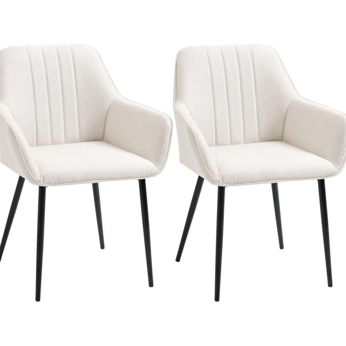 Pack de 2 sillas de comedor Ali Homcom blanco 81x59,5x56,5 cm