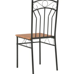 Pack de 6 sillas de comedor Malbork diseño retro natural/negro