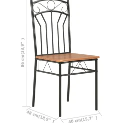 Pack de 6 sillas de comedor Malbork diseño retro natural/negro