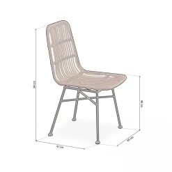 Pack de 4 sillas de comedor Thai ratán marrón/negro
