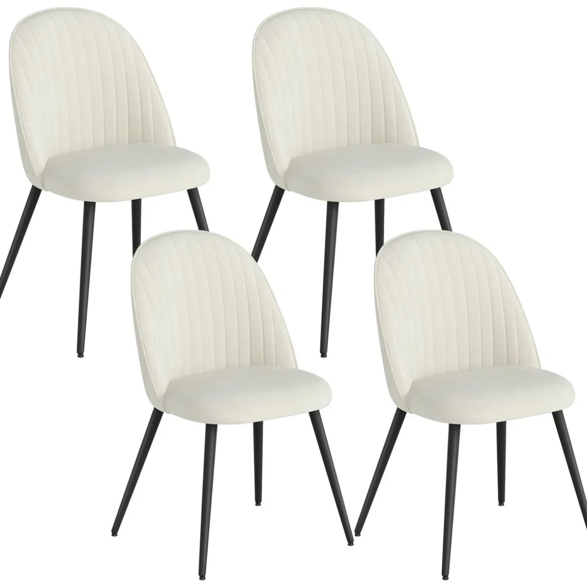 Pack de 4 sillas de comedor Macarena Homcom crema