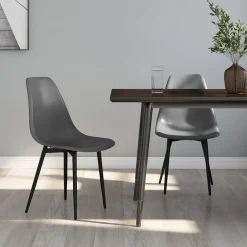 Pack de 2 sillas de comedor Marck patas de metal 84x46x52 cm
