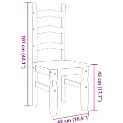 Pack de 2 sillas de comedor Corona madera de pino 107x42x47 cm