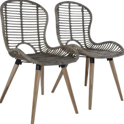 Pack de 2 sillas de comedor Oreo ratán 85x48x64 cm