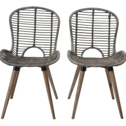 Pack de 2 sillas de comedor Oreo ratán 85x48x64 cm
