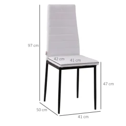 Pack de 4 sillas de comedor Olvera Homcom tapizado lino 97x41x50 cm