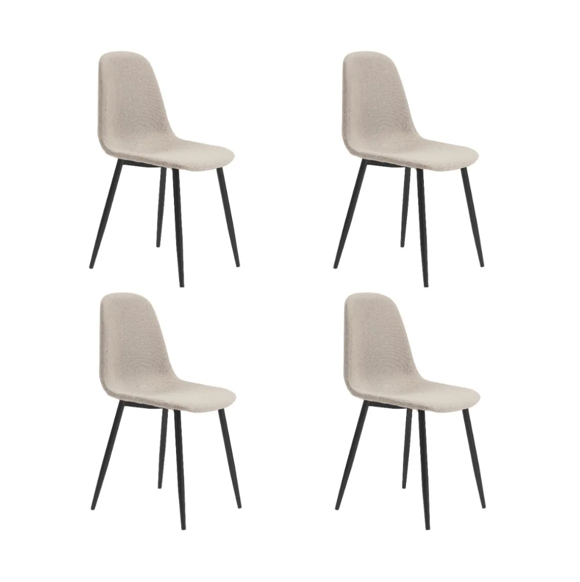 Pack de 4 sillas de comedor Hall diseño industrial
