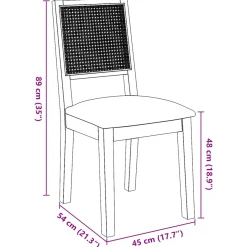 Pack de 2 sillas de comedor Sherry asiento acolchado gris/natural