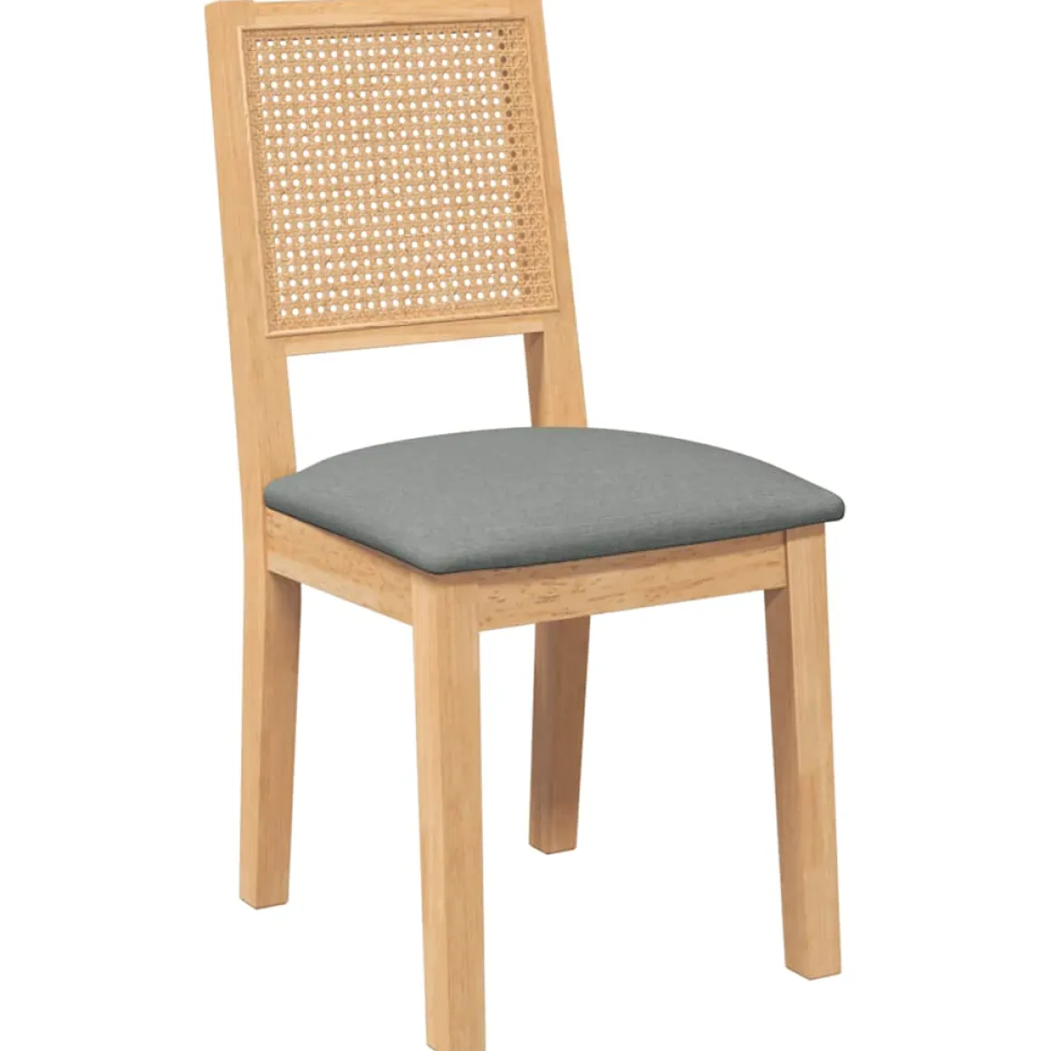 Pack de 2 sillas de comedor Sherry asiento acolchado gris/natural
