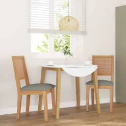 Pack de 2 sillas de comedor Sherry asiento acolchado gris/natural