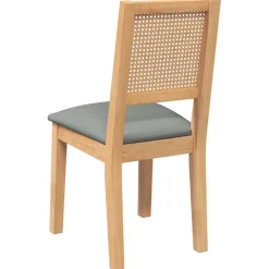 Pack de 2 sillas de comedor Sherry asiento acolchado gris/natural