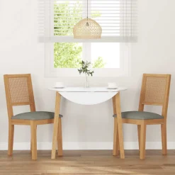 Pack de 2 sillas de comedor Sherry asiento acolchado gris/natural