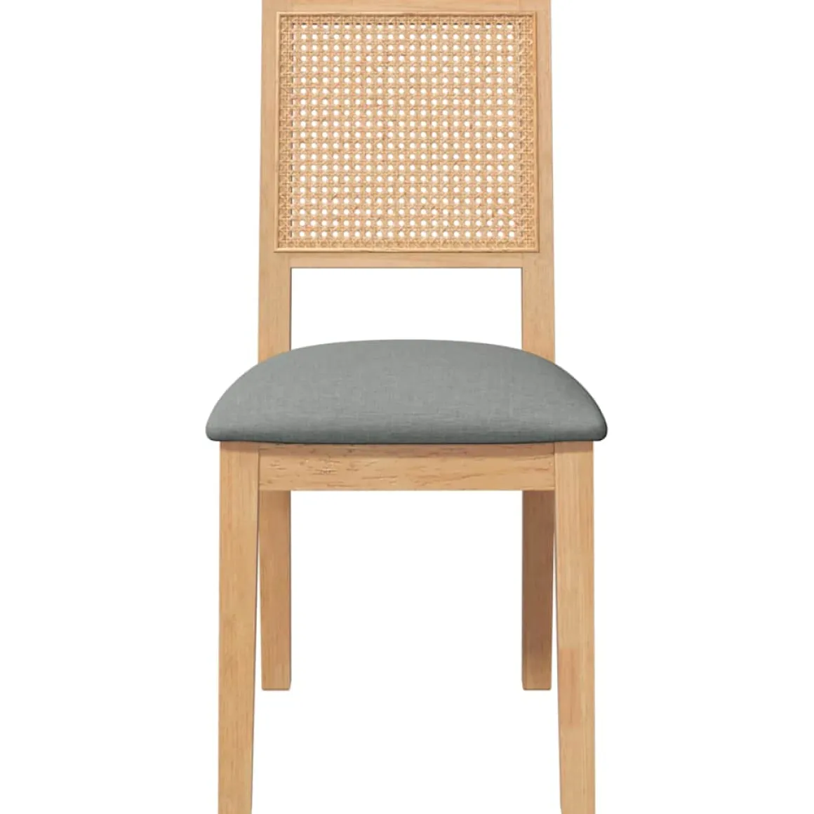 Pack de 2 sillas de comedor Sherry asiento acolchado gris/natural