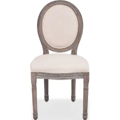 Pack de 4 sillas de comedor Carlos V tapizado en lino crema