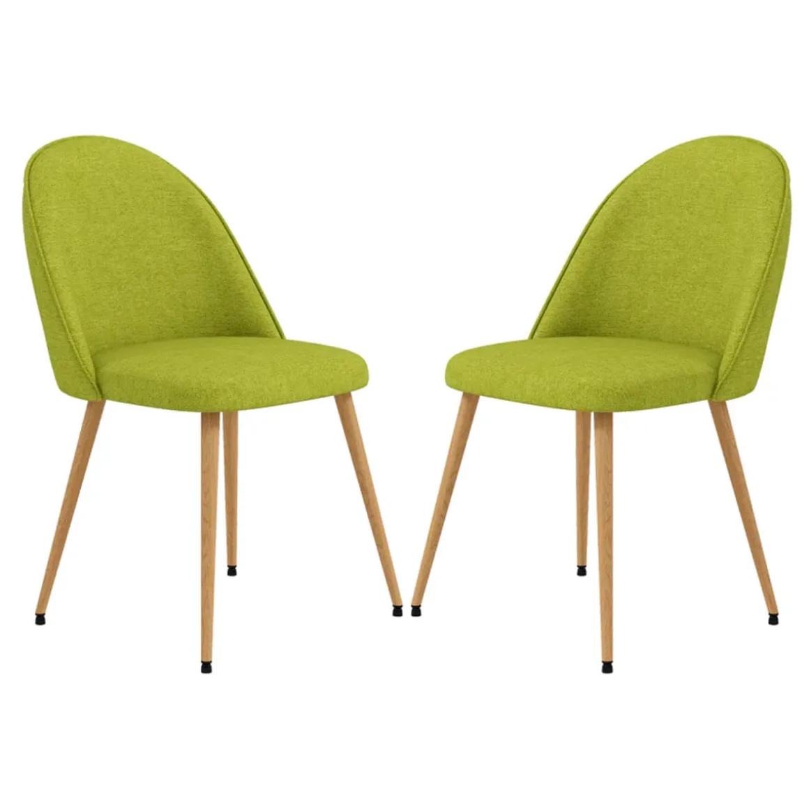 Pack de 2 sillas de comedor Boho Homcom verde pistacho 83x50x52 cm