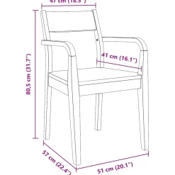 Pack de 2 sillas de comedor Arthur reposabrazos + asiento acolchado