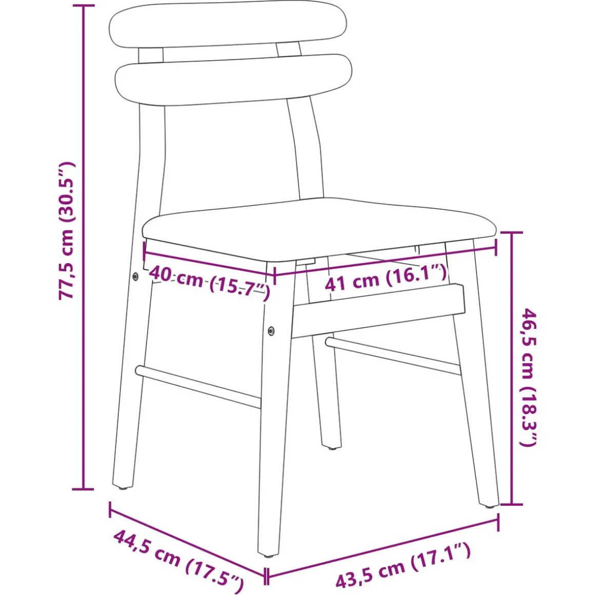 Pack de 2 sillas de comedor Mirlo