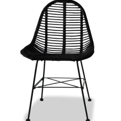 Pack de 2 sillas de comedor Cairo ratán negro 84x49x56 cm