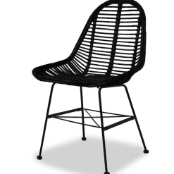 Pack de 2 sillas de comedor Cairo ratán negro 84x49x56 cm