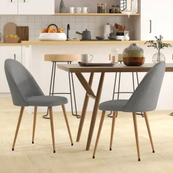 Pack de 2 sillas de comedor Nissa Homcom gris 83x50x52 cm