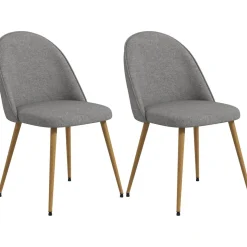 Pack de 2 sillas de comedor Nissa Homcom gris 83x50x52 cm