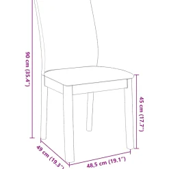 Pack de 2 sillas de comedor Emperador asiento acolchado 90x48,5x49 cm