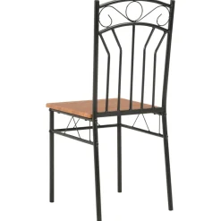 Pack de 4 sillas de comedor Malbork diseño retro natural/negro