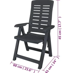 Pack de 6 sillas de exterior Breda reclinables 108x60x61 cm