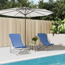 Pack de 2 sillas de exterior plegable ajustable 3 posiciones 83x85x58 cm