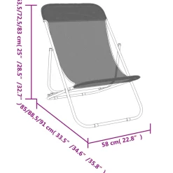 Pack de 2 sillas de exterior plegable ajustable 3 posiciones 83x85x58 cm