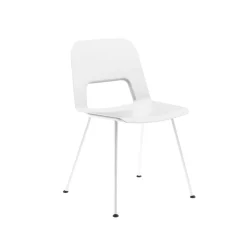 Pack de 4 sillas de exterior Zip apilables con protección UV blanco