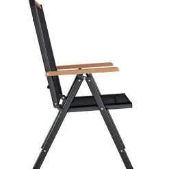 Pack de 2 sillas de jardin Zalea 7 posiciones negro 109x58x65 cm