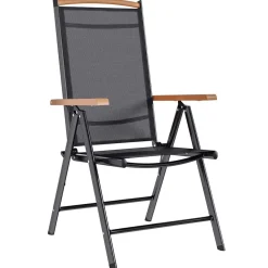 Pack de 2 sillas de jardin Zalea 7 posiciones negro 109x58x65 cm