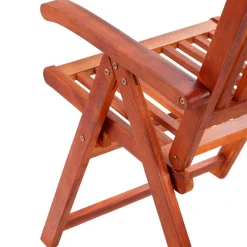 Pack de 2 sillas de jardín plegables madera marrón 111x57x69 cm