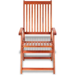 Pack de 2 sillas de jardín plegables madera marrón 111x57x69 cm
