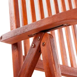 Pack de 2 sillas de jardín plegables madera marrón 111x57x69 cm