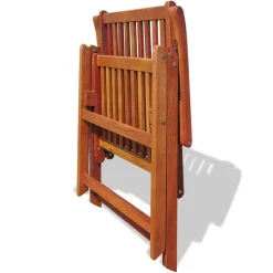 Pack de 2 sillas de jardín plegables madera marrón 111x57x69 cm
