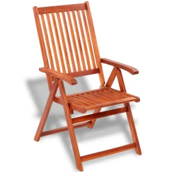Pack de 2 sillas de jardín plegables madera marrón 111x57x69 cm