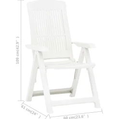 Pack de 2 sillas de jardín Edwin respaldo reclinable 109x60x61 cm