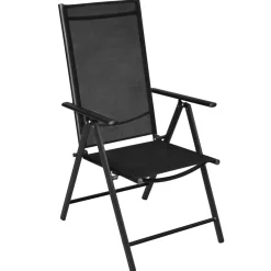 Pack de 2 sillas de jardín Ares plegable 7 posiciones negro 107x54x73 cm