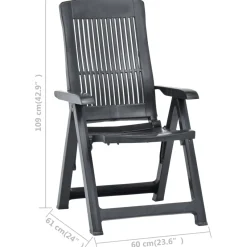 Pack de 2 sillas de jardín Edwin respaldo reclinable 109x60x61 cm