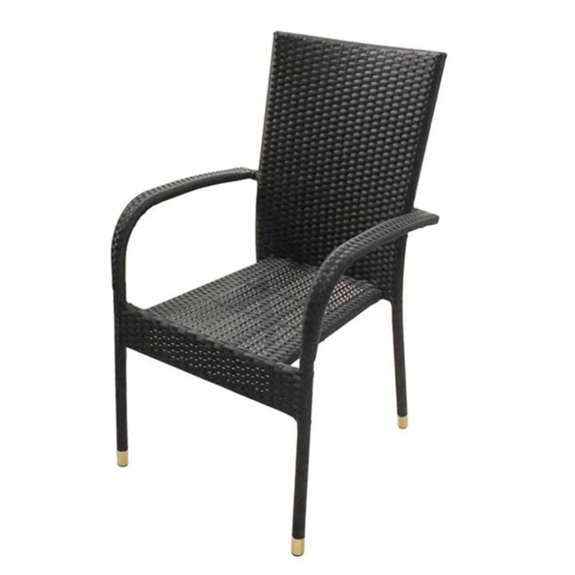 Pack de 8 sillas de terraza ratán antracita 94x48x64 cm