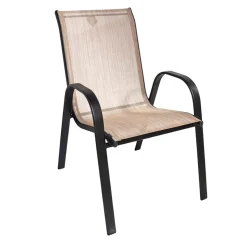 Pack de 8 sillas de terraza tela marrón/beige 90x54x68 cm