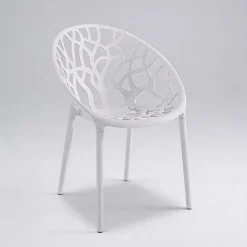 Pack de 4 sillas Dolce diseño ovalado blanco 79x59x59 cm