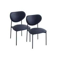 Pack de 2 sillas Eva respaldo curvado negro 85x52x47 cm
