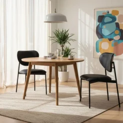Pack de 2 sillas Eva respaldo curvado negro 85x52x47 cm