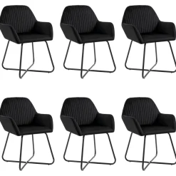 Pack de 6 sillas Karlna con reposabrazos terciopelo 84x61x61 cm