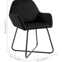 Pack de 6 sillas Karlna con reposabrazos terciopelo 84x61x61 cm
