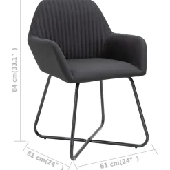 Pack de 6 sillas Kervin con reposabrazos tela 84x61x61 cm